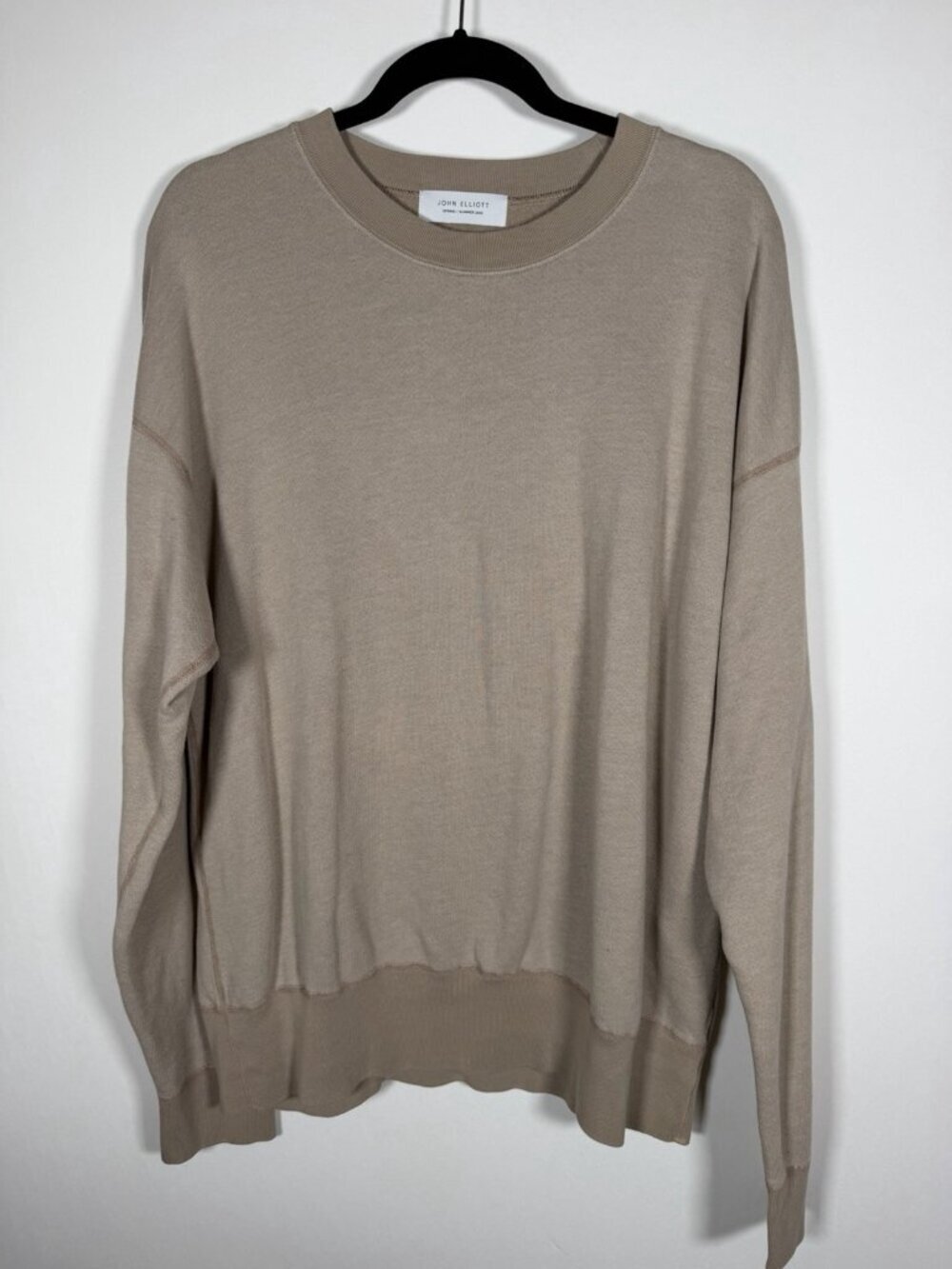 John Elliott Beach crewneck loungewear beige sweatshirt XL comfy minimalist